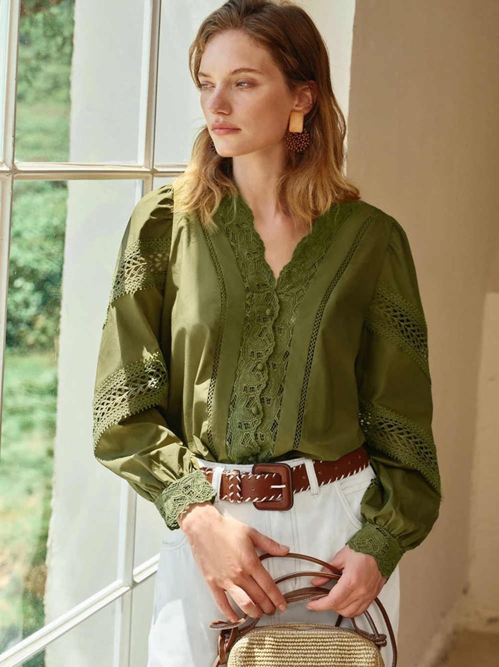 NWT Petite Studio Drew Cotton Blouse